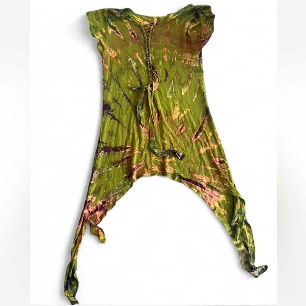 Kathmandu Green and Purple Tie-Dye Tunic